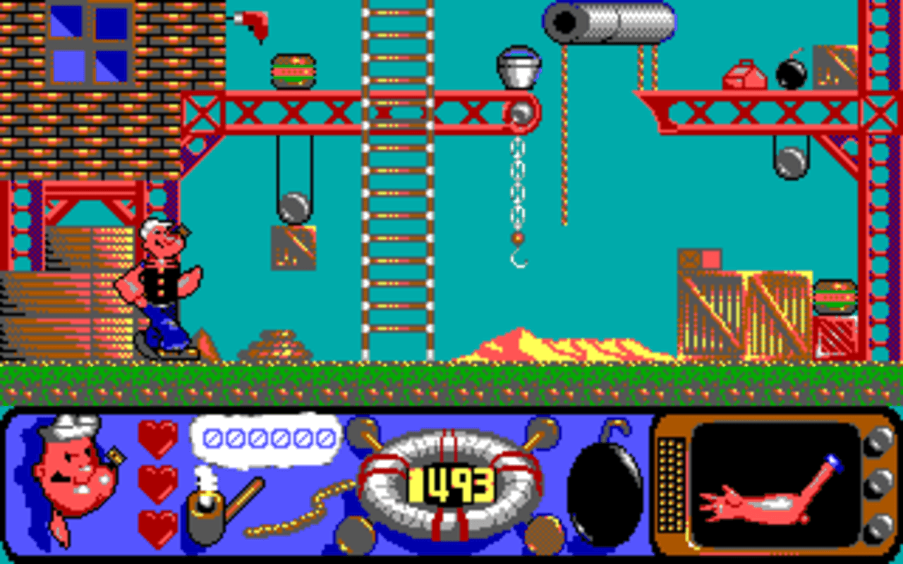 Gameplay screen of Popeye 2 (7/7)