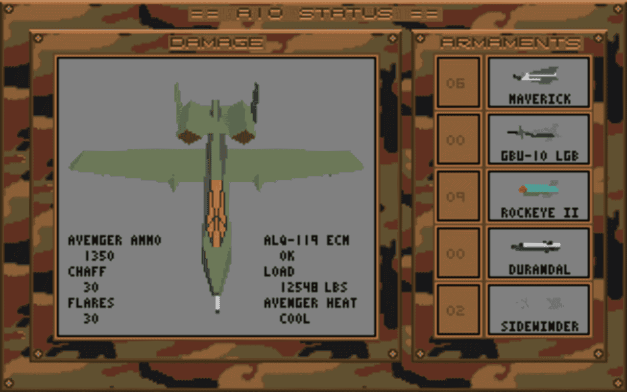 Gameplay screen of A-10 Tank Killer (3/8)