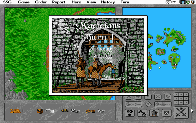 Gameplay screen of Warlords II (4/8)