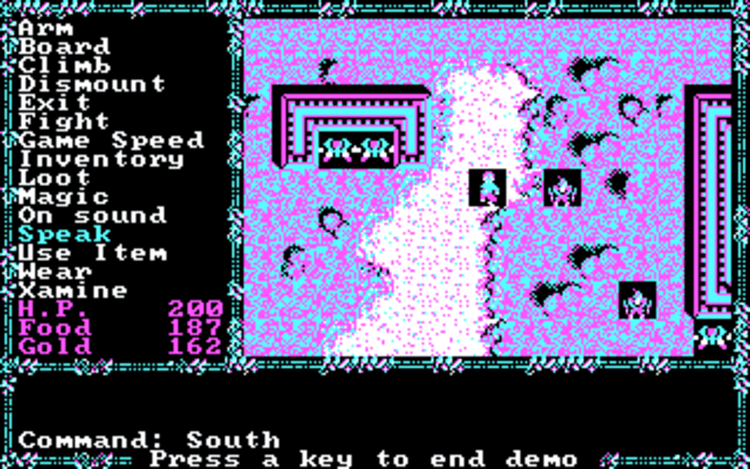 Gameplay screen of Questron II (1/4)