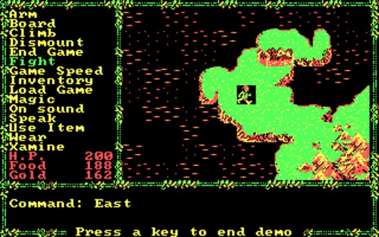 Gameplay screen of Questron II (3/4)