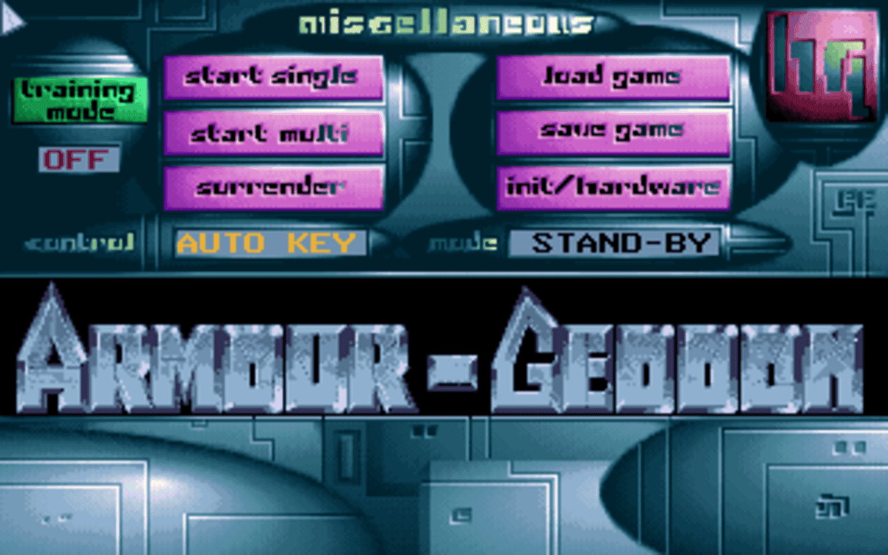 Gameplay screen of Armour-Geddon (1/8)