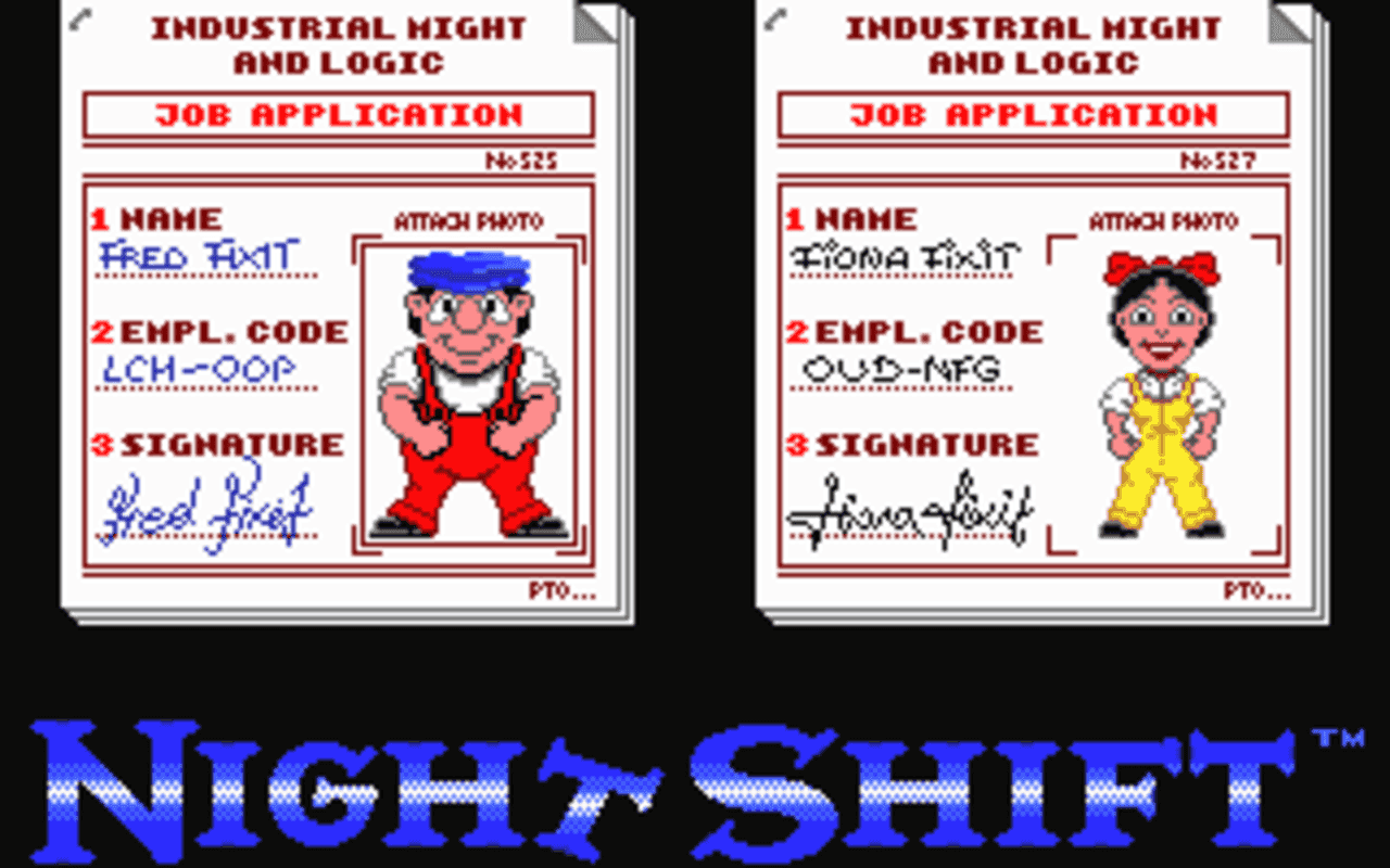 Gameplay screen of Night Shift (1/8)