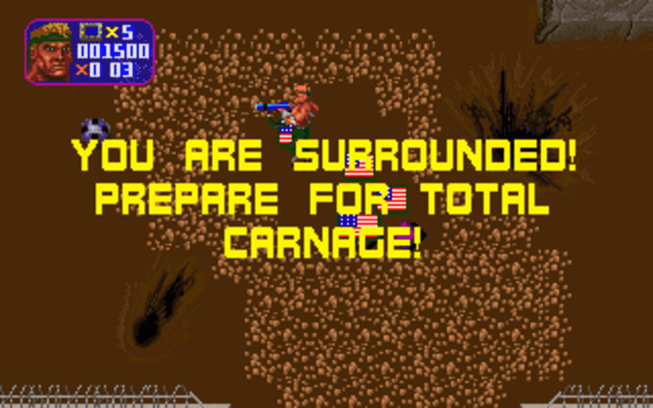 Gameplay screen of Total Carnage (7/8)