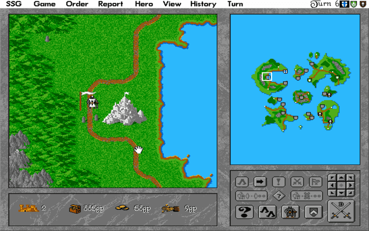 Gameplay screen of Warlords II (5/8)
