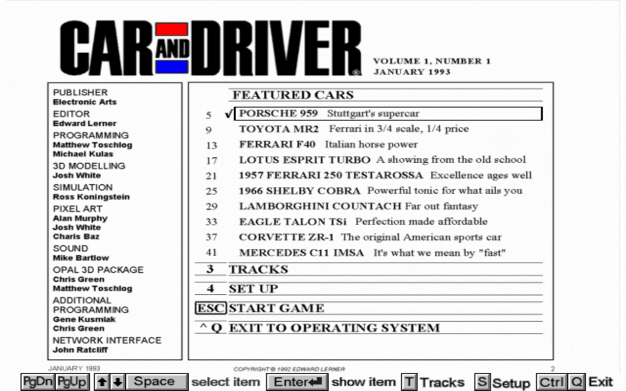 Gameplay screen of Car and Driver (2/8)