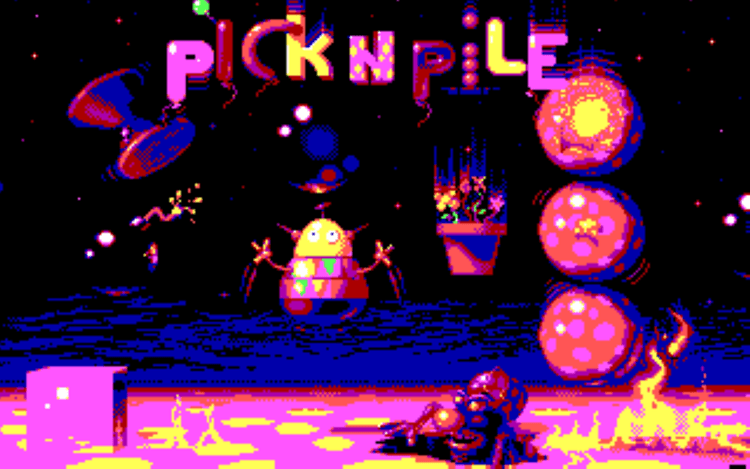 Gameplay screen of Pick 'n Pile (1/4)