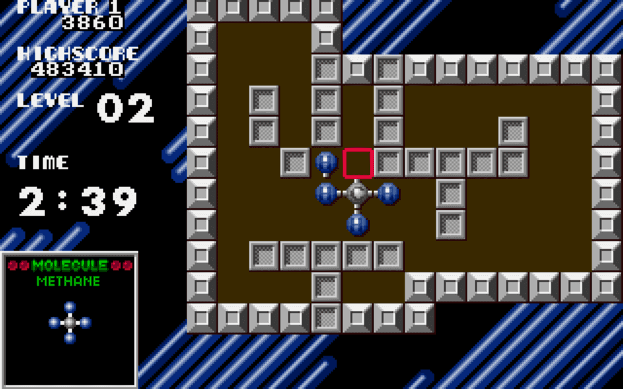 Gameplay screen of Atomix (3/4)