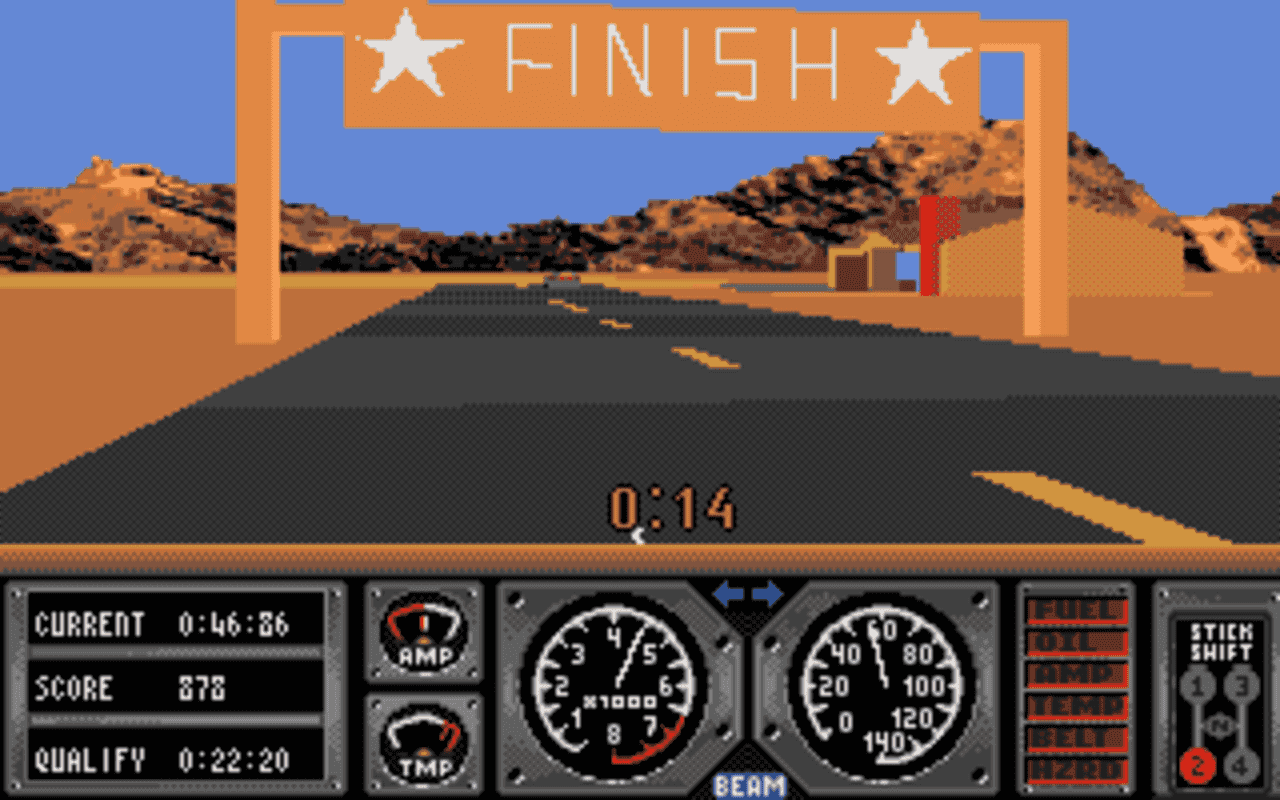 Gameplay screen of Race Drivin' (3/8)