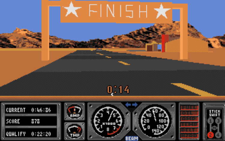 Gameplay screen of Race Drivin' (3/8)