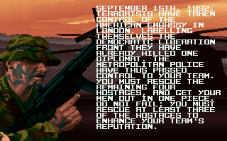 Gameplay screen of Sabre Team (3/8)