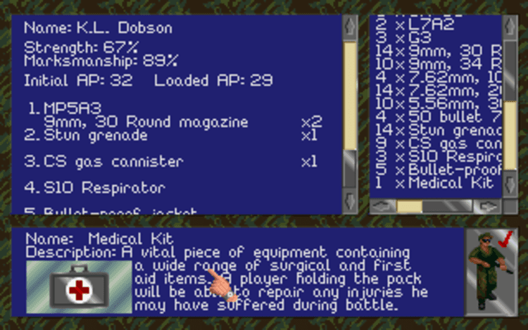 Gameplay screen of Sabre Team (6/8)