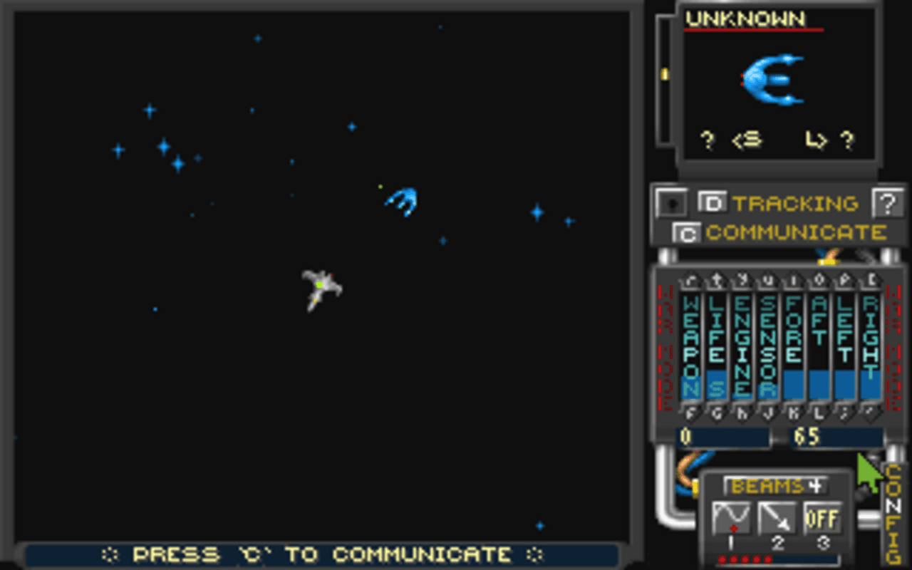 Gameplay screen of Solar Winds: The Escape (1/8)