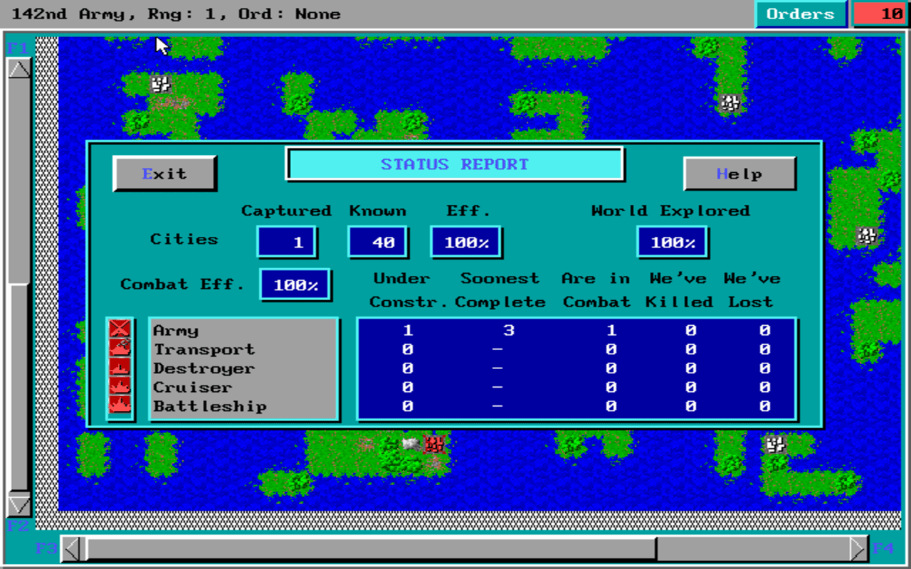 Gameplay screen of Empire Deluxe (6/8)