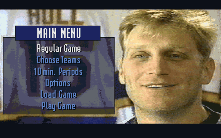 Gameplay screen of Brett Hull Hockey 95 (6/8)