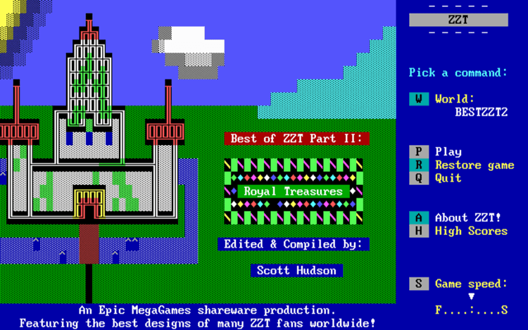 Gameplay screen of ZZT (7/8)