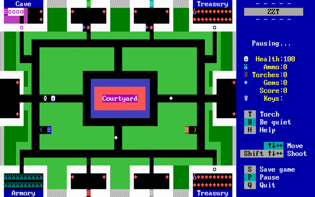 Gameplay screen of ZZT (8/8)
