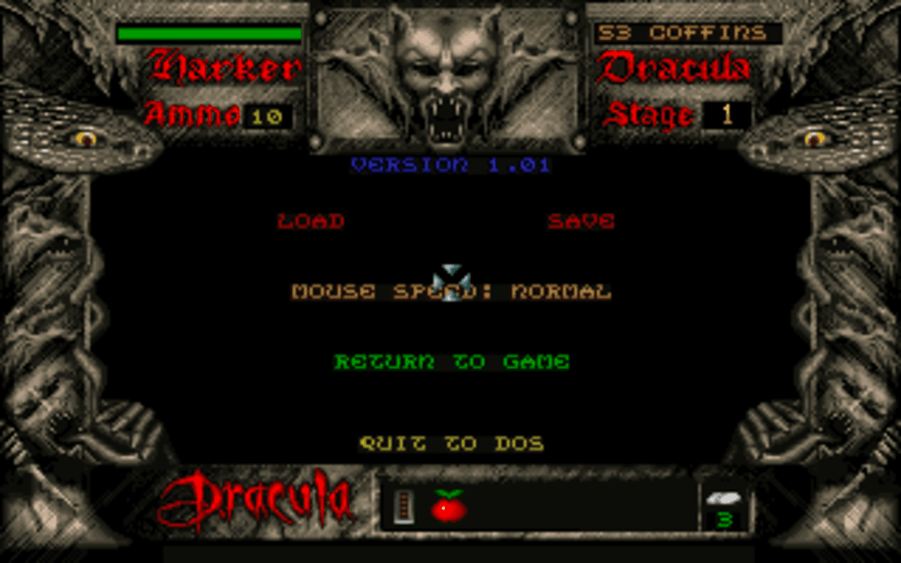 Gameplay screen of Bram Stoker's Dracula (8/8)