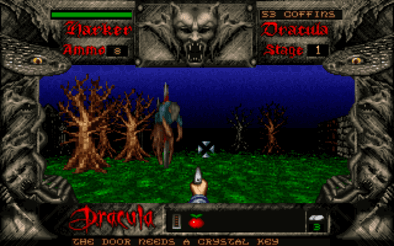 Gameplay screen of Bram Stoker's Dracula (1/8)
