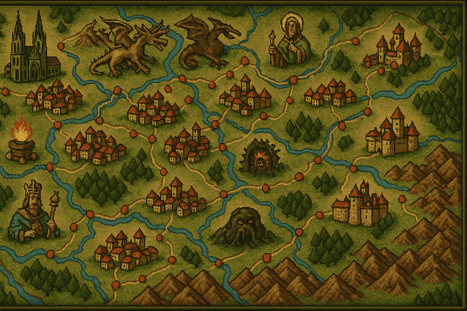 Darklands in-game map of medieval Germany