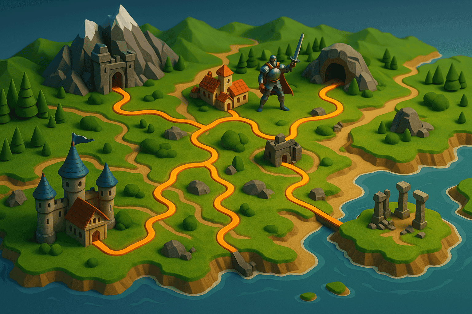 Mapa de fantasía que representa la influencia y el legado de Traición en Krondor.