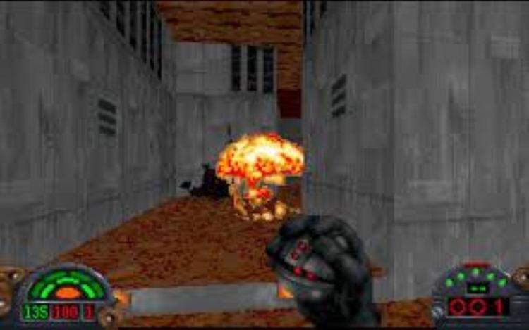 Gameplay screen of Star Wars: Dark Forces (3/8)