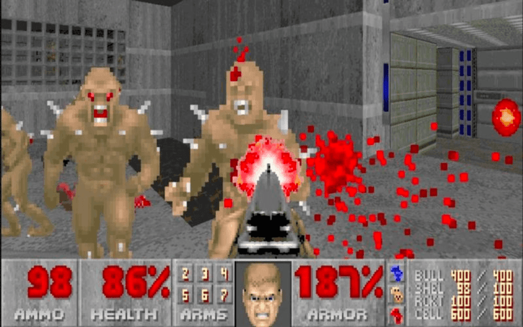 Gameplay screen of DOOM (5/8)