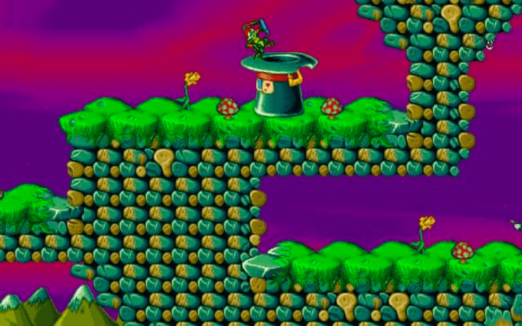 Gameplay screen of Jazz Jackrabbit (1/8)