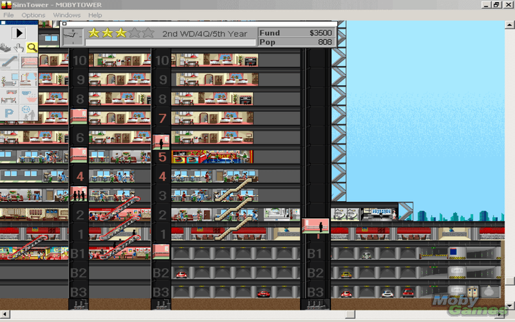 Gameplay screen of SimTower: The Vertical Empire (4/8)