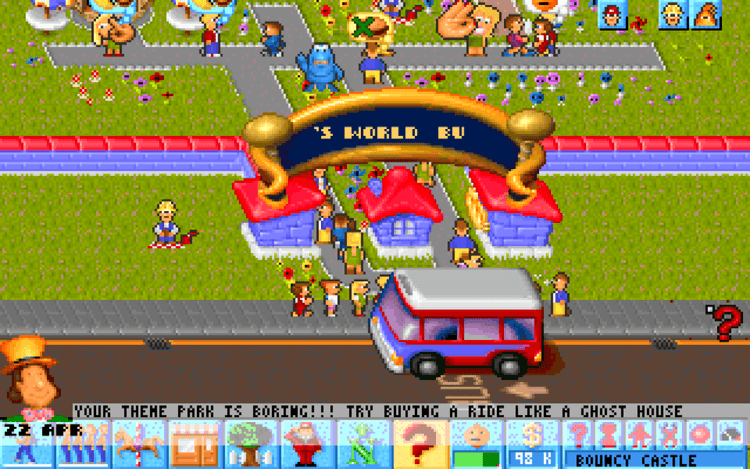 Gameplay screen of Theme Park (4/8)