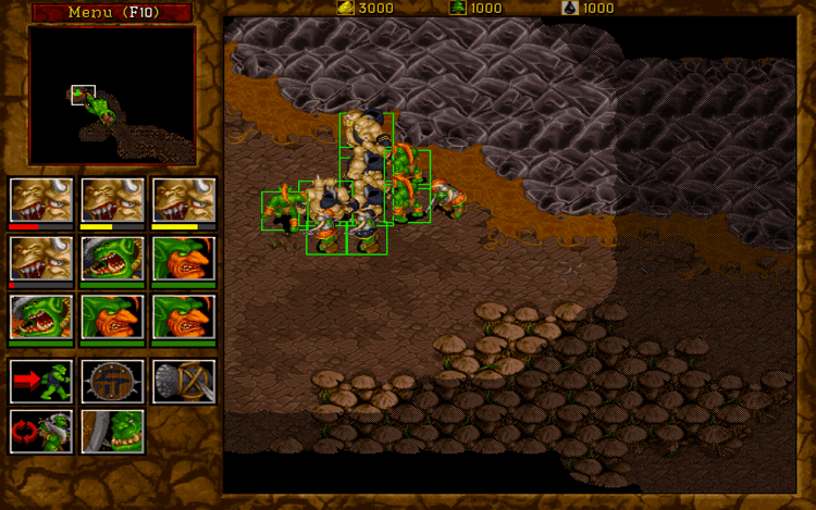 Gameplay screen of WarCraft II: Beyond the Dark Portal (6/8)