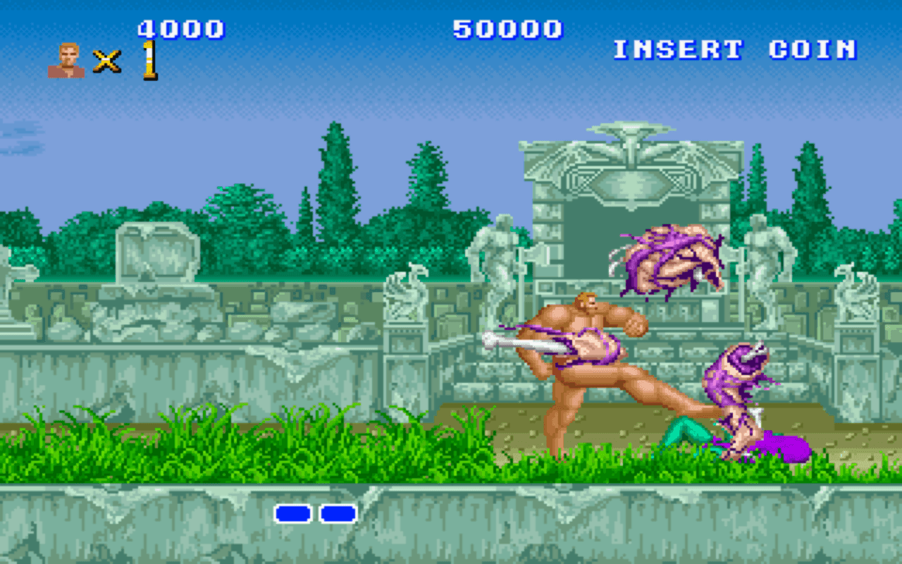 Gameplay screen of Altered Beast (3/8)