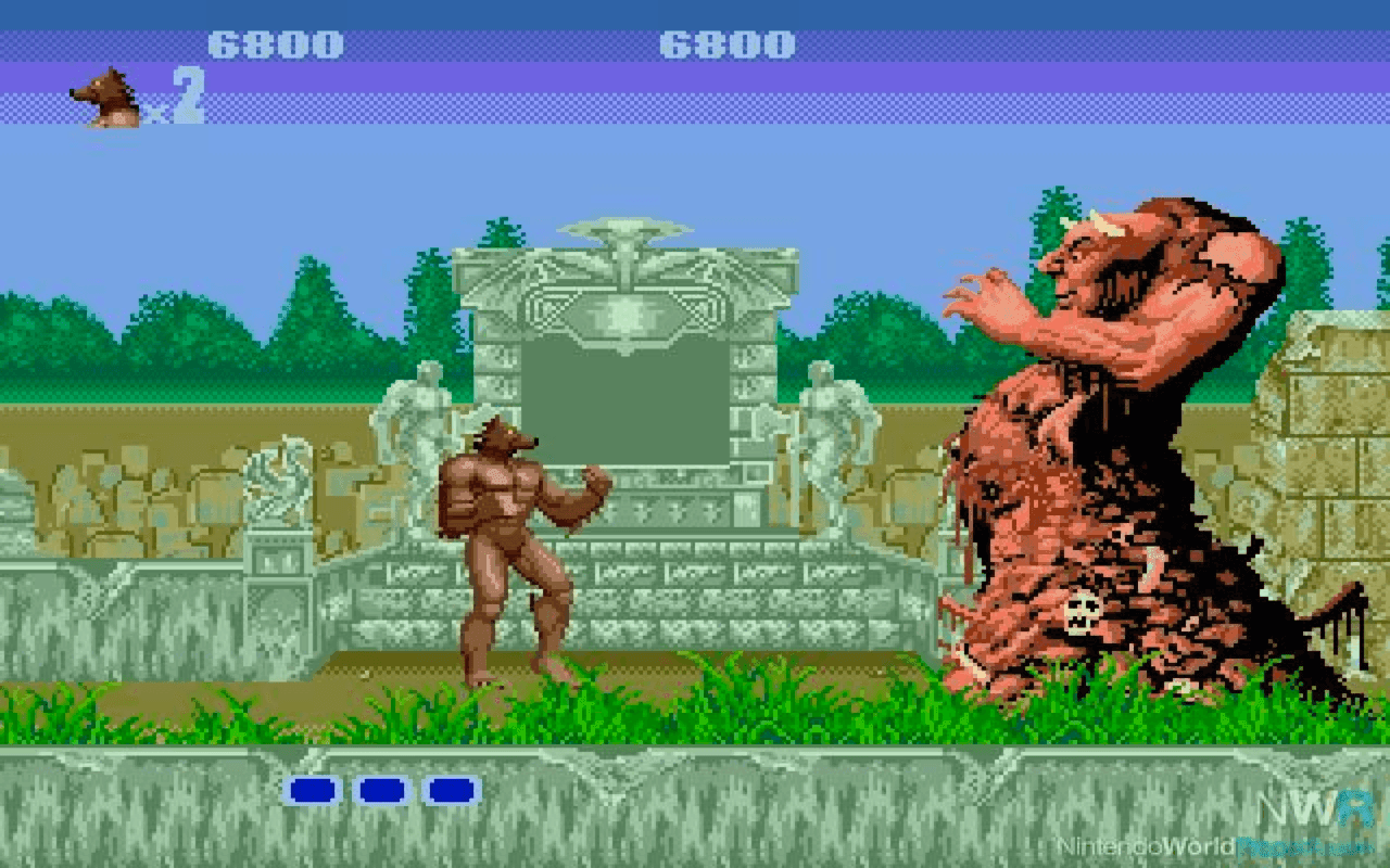 Gameplay screen of Altered Beast (5/8)