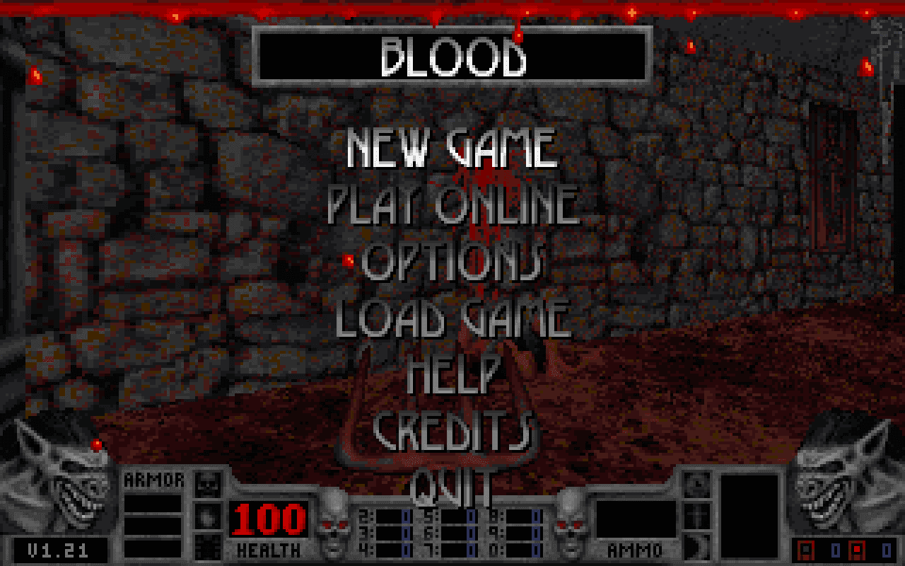 Gameplay screen of Blood (1/8)