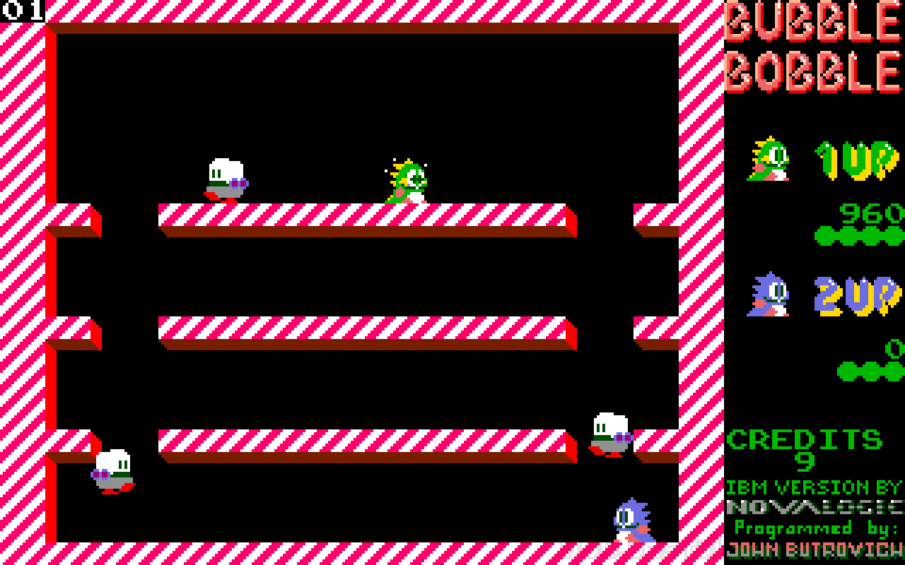 Gameplay screen of Bubble Bobble (2/8)