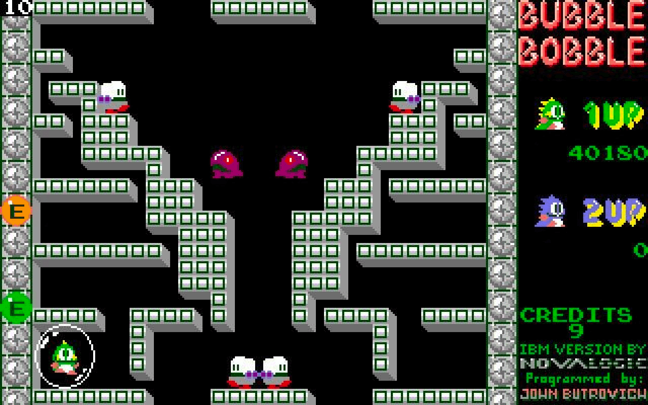 Gameplay screen of Bubble Bobble (4/8)