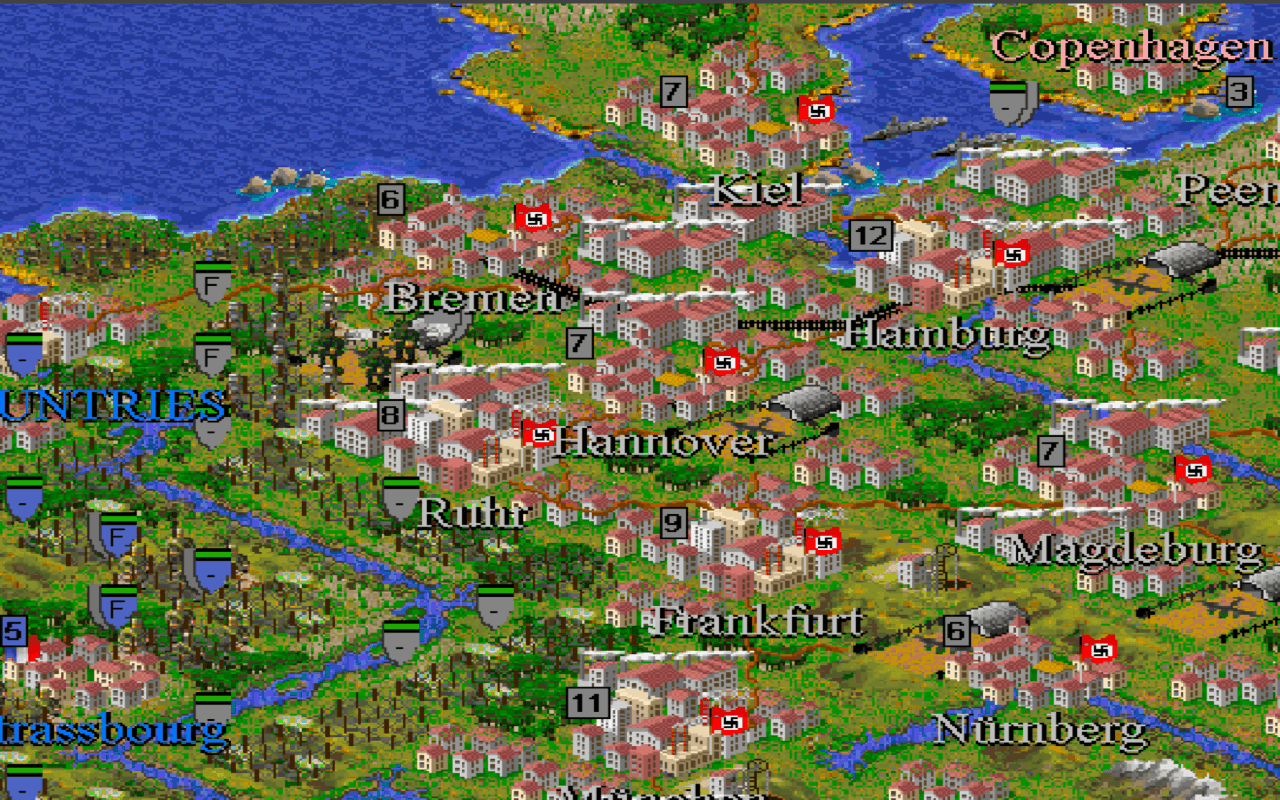 Gameplay screen of Sid Meier's Civilization II: Conflicts in Civilization (1/8)