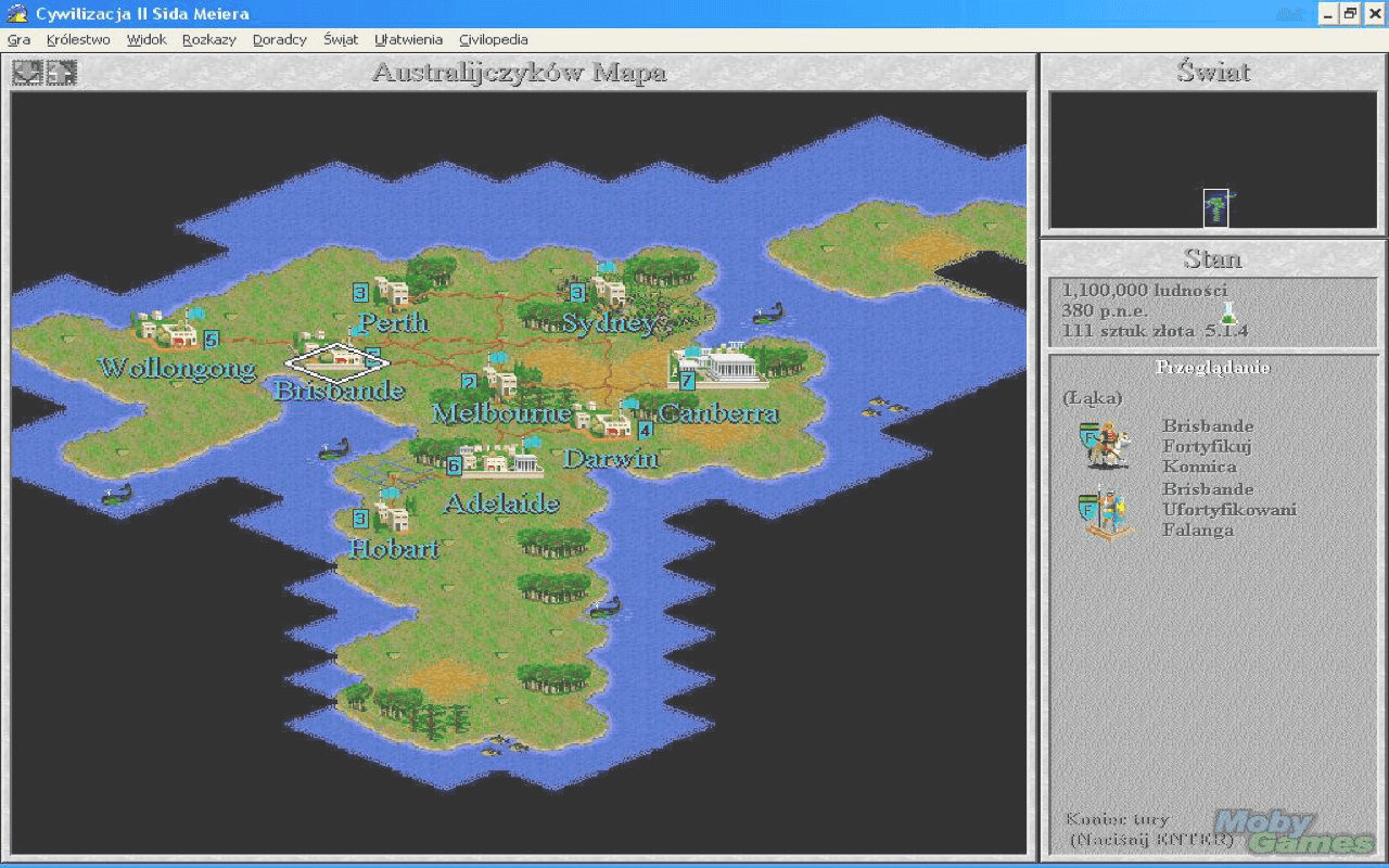 Gameplay screen of Sid Meier's Civilization II (8/8)