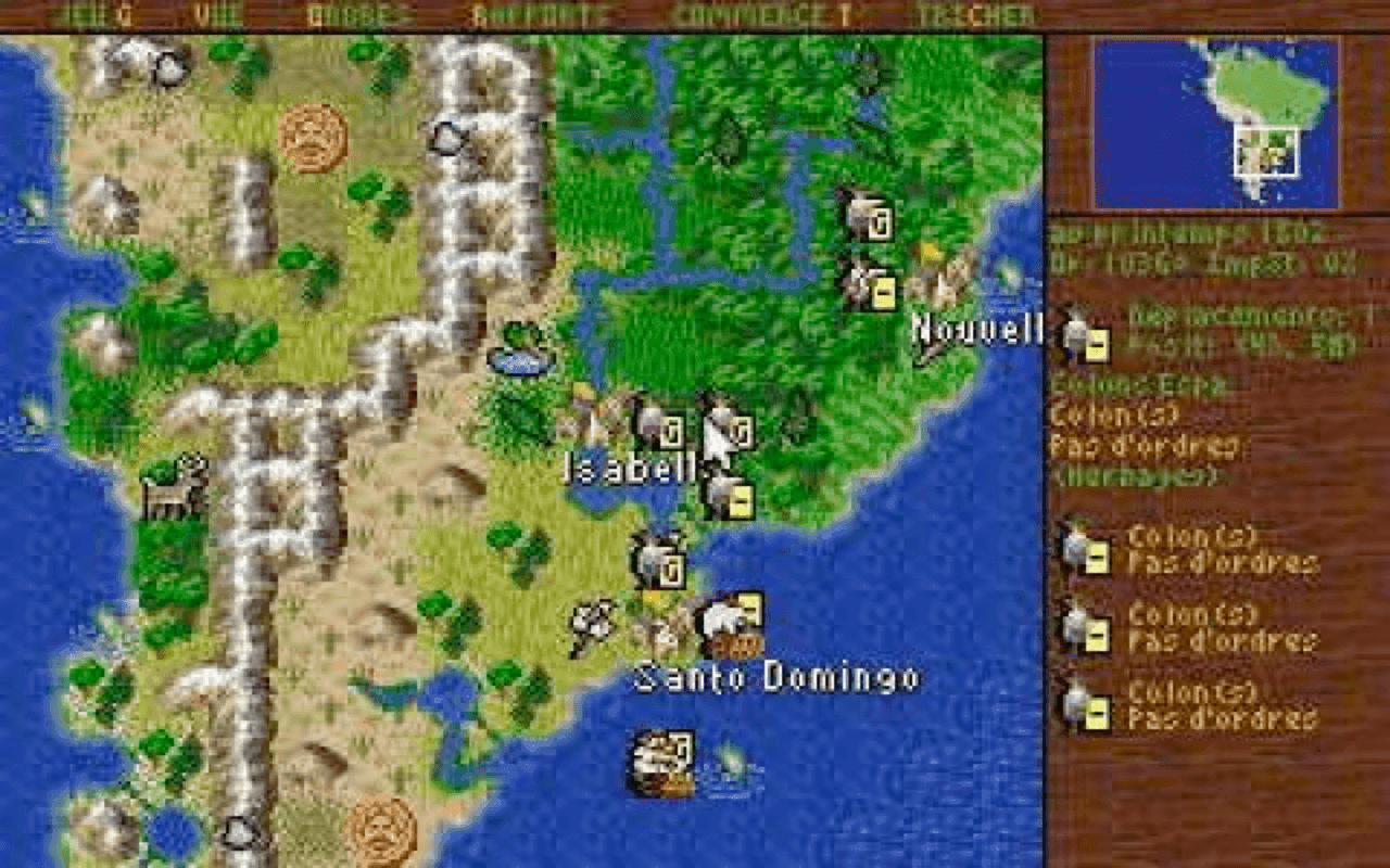 Gameplay screen of Sid Meier's Colonization (6/8)
