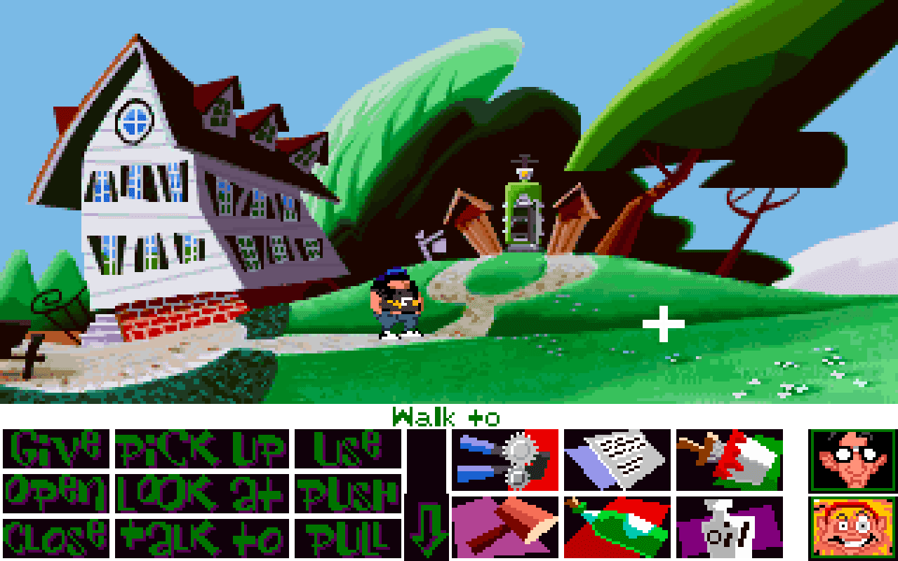 Gameplay screen of Maniac Mansion: Day of the Tentacle (1/8)