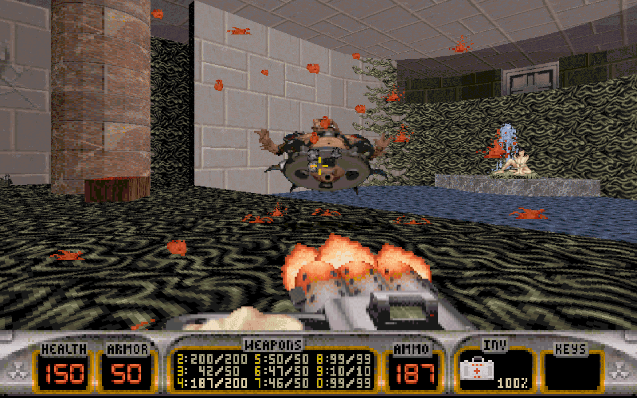 Gameplay screen of Duke Nukem 3D (3/8)