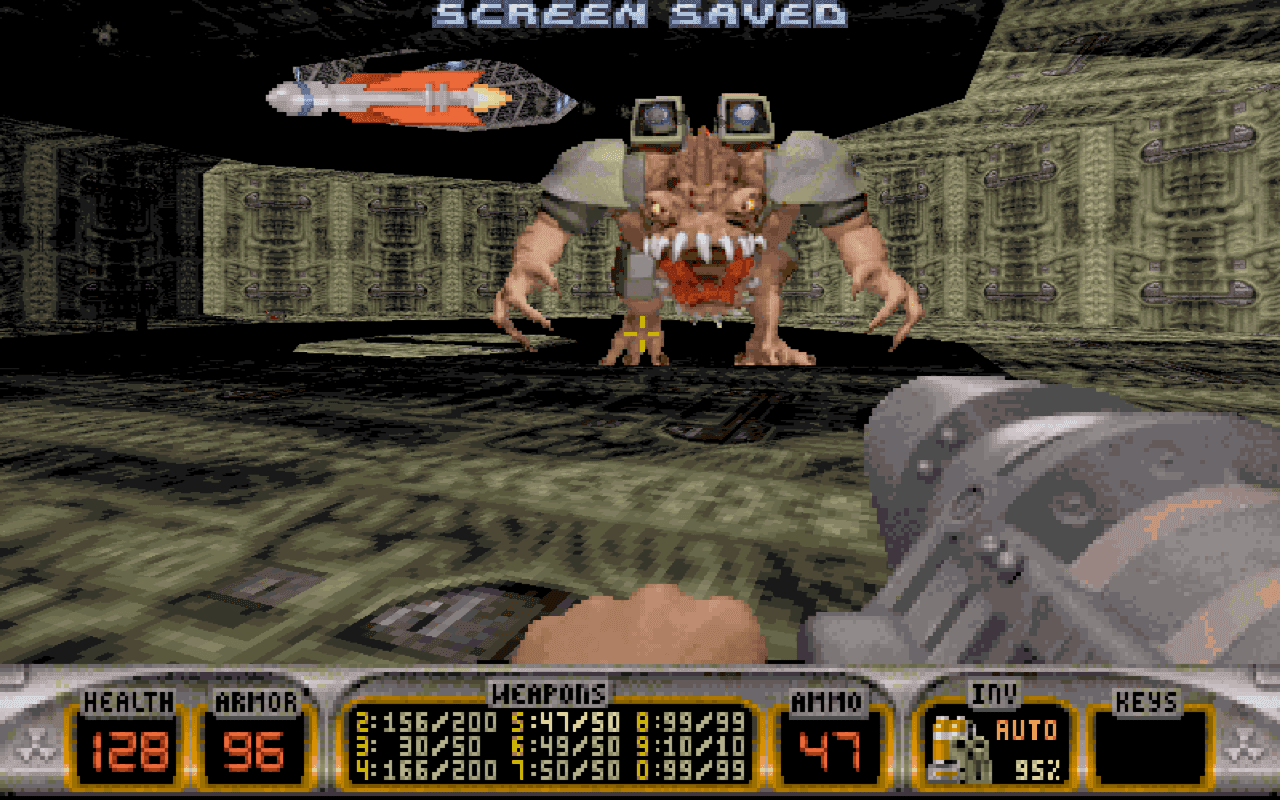 Gameplay screen of Duke Nukem 3D (1/8)