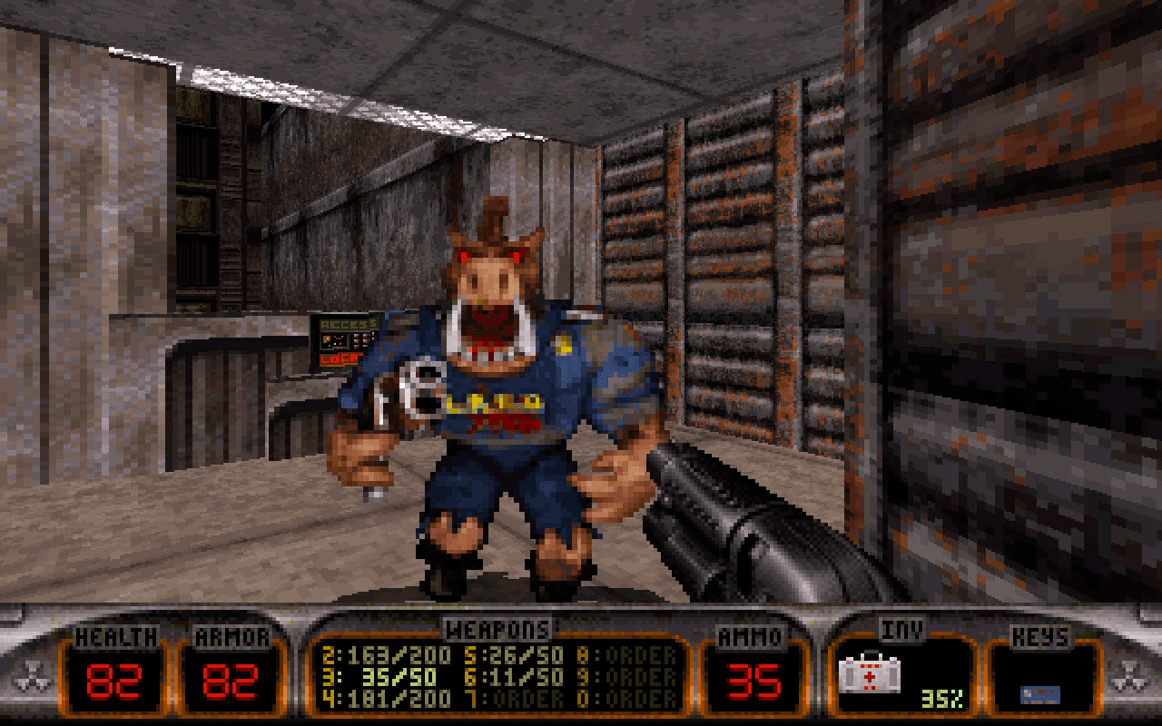 Gameplay screen of Duke Nukem 3D (6/8)