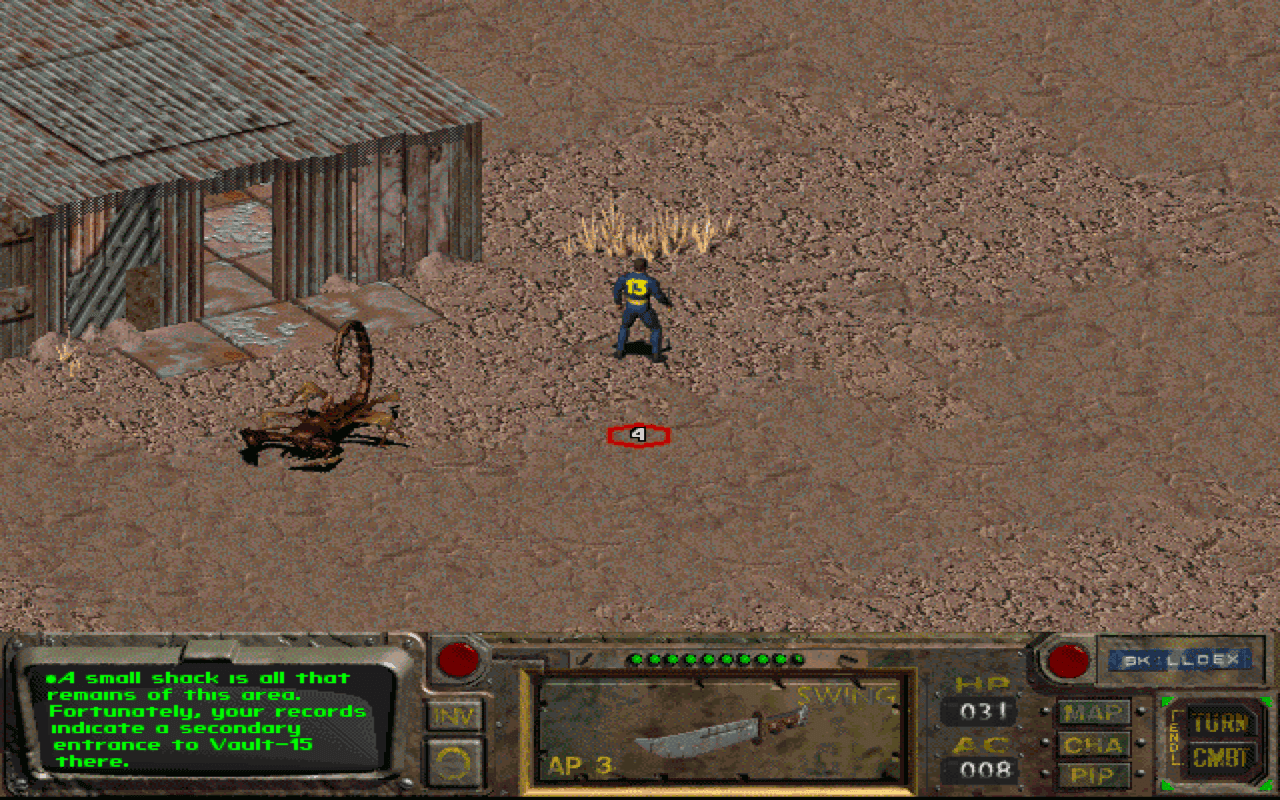 Gameplay screen of Fallout (5/8)