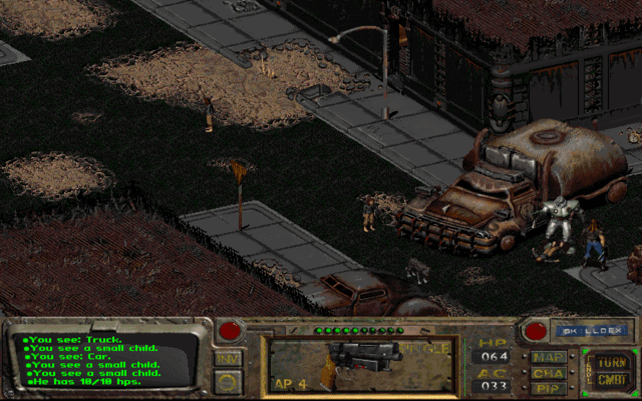 Gameplay screen of Fallout (1/8)
