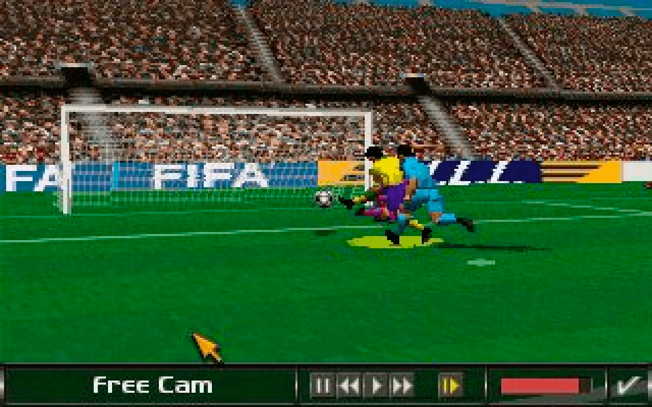 Gameplay screen of FIFA Soccer 96 (3/8)
