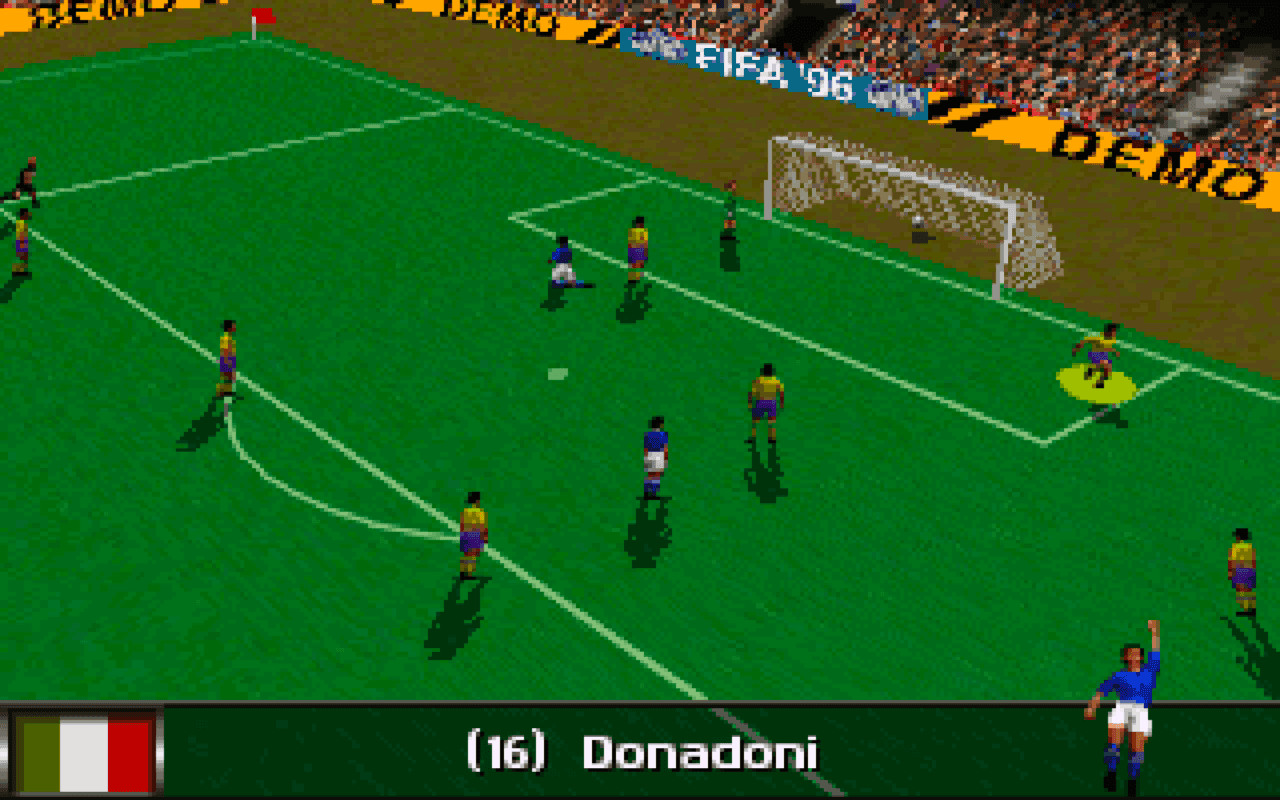 Gameplay screen of FIFA Soccer 96 (6/8)