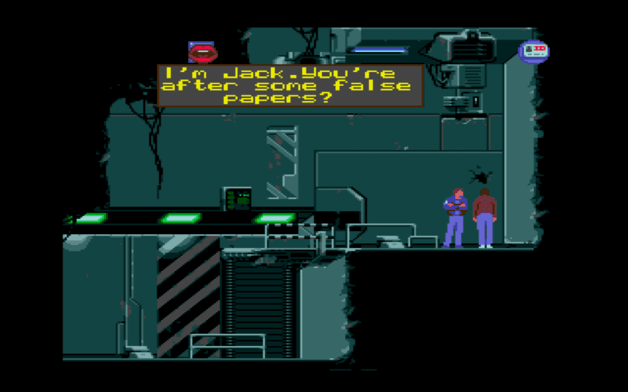 Gameplay screen of Flashback: The Quest for Identity (1/4)