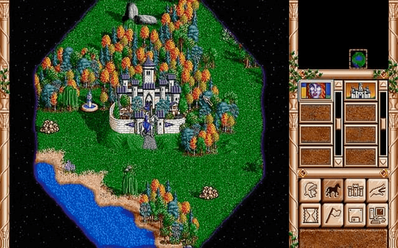 Gameplay screen of Heroes of Might and Magic II: The Succession Wars (6/8)