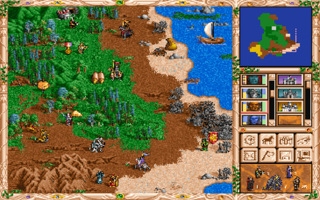Gameplay screen of Heroes of Might and Magic II: The Succession Wars (3/8)